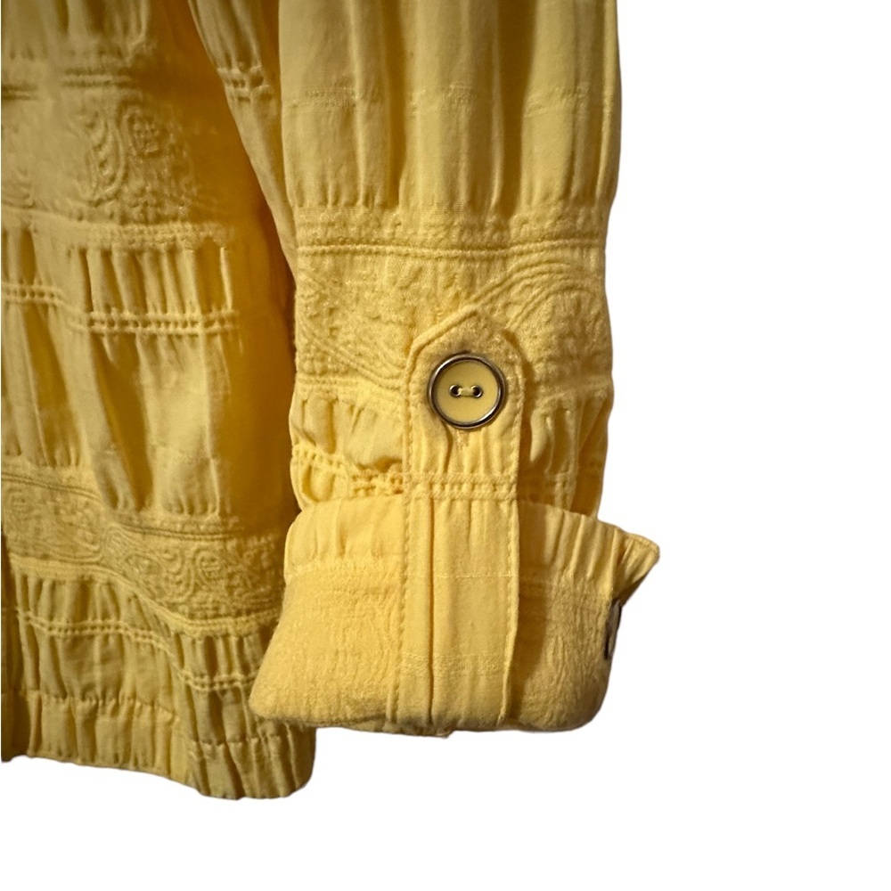 Christopher & Banks yellow Waffle zip up Long Sleeve - Picture 8 of 10